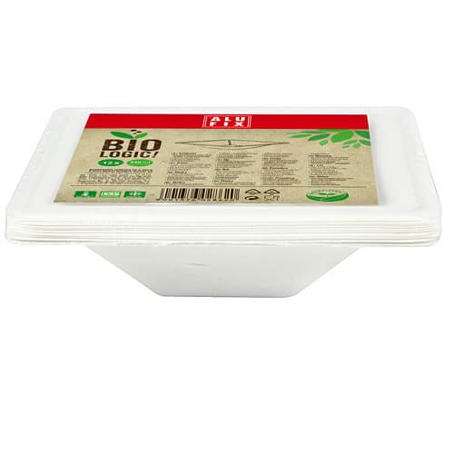 BIOLOGIC! Βιοδιασπώμενα Πιάτα Τετραγωνικά Βαθιά 340ml (12τεμ.)