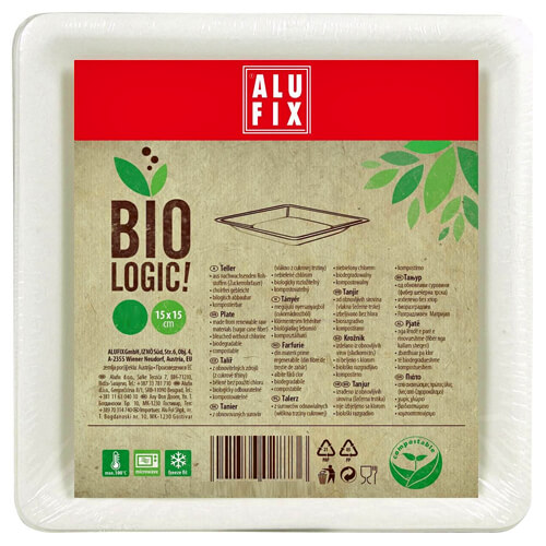 Biologic! Βιοδιασπώμενα Πιάτα Πολύγωνα 15x15cm (12τεμ.)