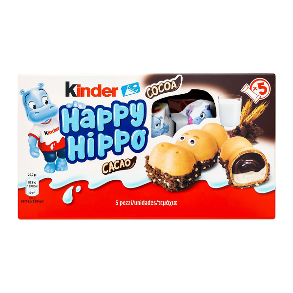Kinder Happy Hippo Πραλίνα Κακάο 103,5gr 5τεμ