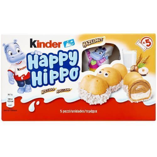 Kinder Happy Hippo 103.5gr Πραλίνα Φουντούκιού 5τεμ.