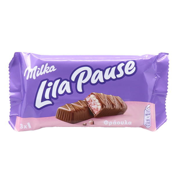 Milka Lila Pause Φράουλα - Milka Lila Pause - 34gr (Φράουλα) (3x34gr)