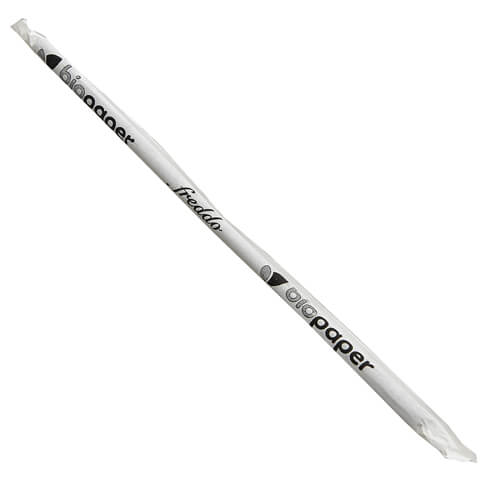Bio Paper Plus Χάρτινο Καλαμάκι Freddo Ντυμένο 18cm - Μαύρο (500τεμ.)