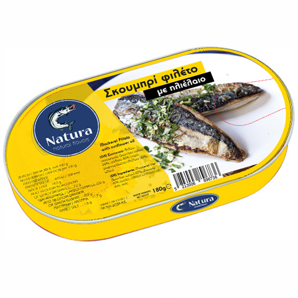 Natura Σκουμπρί Φιλέτο 170gr (Σε Ηλιέλαιο)