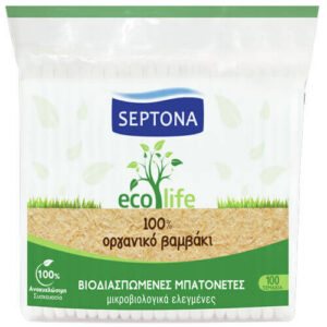 Septona Ωτοκαθαριστές Βιοδιασπώμενοι 100τεμ. (Ecolife) (Σακουλάκι)