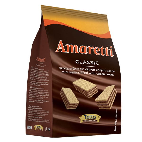 Bingo Amaretti Γκοφρέτα 125gr (Κρέμα Κακάο) (Σακούλα)