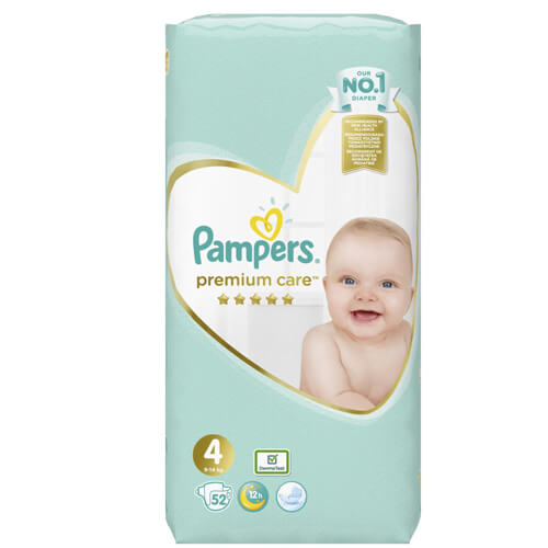 Pampers Πάνες Premium Care Νο4 (52τεμ.) (9-14kg) (Jumbo)