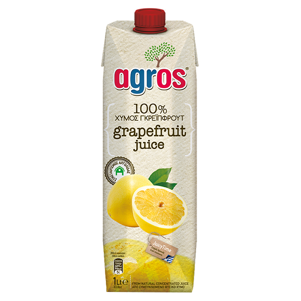 AGROS Χυμός Γκρέιπφρουτ 100% Φυσικός 1lt