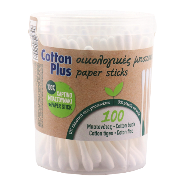 Cotton Plus Ωτοκαθαριστές 100τεμ. (Paper Stick)