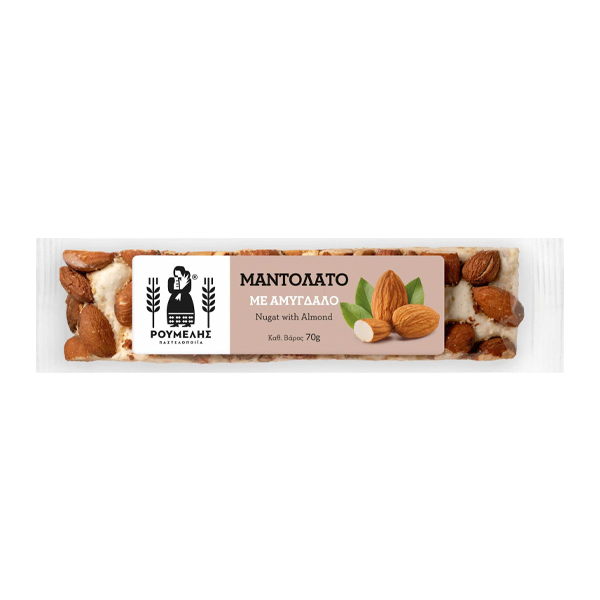 Ρούμελη Μαντολάτο 70gr (Με Επικάλυψη Αμύγδαλο)
