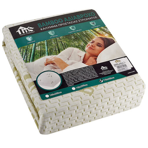 TNS Αδιάβροχο Υπόστρωμα Bamboo Υπέρδιπλο 170x200cmx30cm