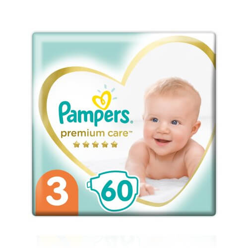 Pampers Πάνες Premium Care Νο3 (60τεμ.) (6-10kg) (Jumbo)