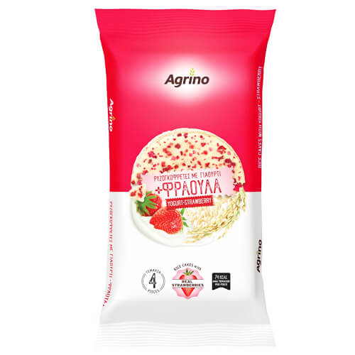 Agrino Ρυζογκοφρέτες με Επικάλυψη (Γιαούρτι & Φράουλα) 64gr