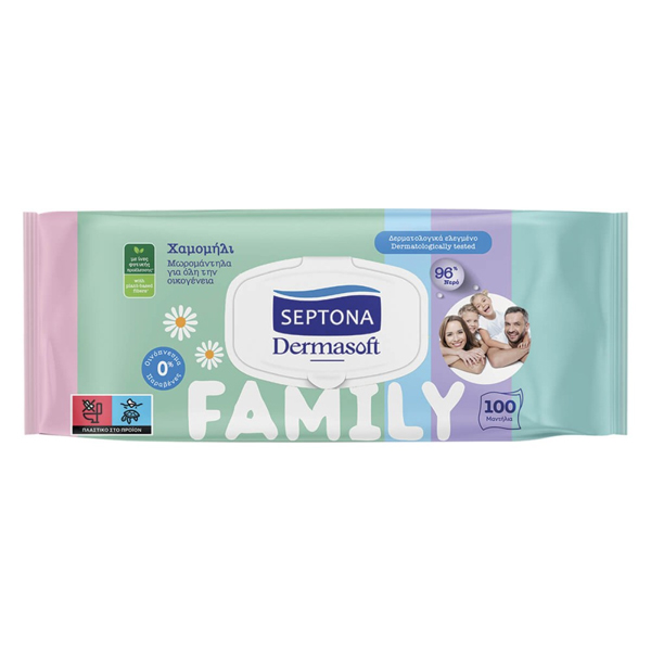 Septona Μωρομάντηλα Dermasoft (100τεμ.) - Family