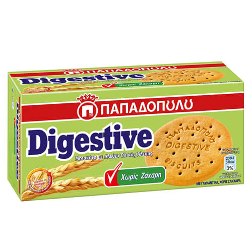 Παπαδοπούλου Digestive 250gr (Ολικής) (Χωρίς Ζάχαρη)