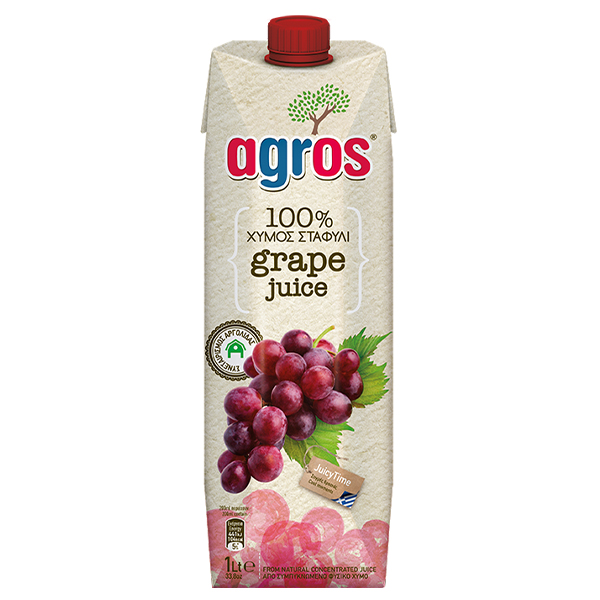 Agros Χυμός Κόκκινο Σταφύλι 100% Φυσικός 1lt