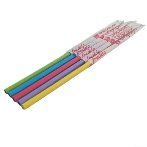 Bio Paper Χάρτινο Καλαμάκι Freddo Ντυμένο Πολύχρωμο 17,5cm 500τεμ