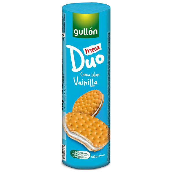 Gullon Mega Duo Μπισκότα Γεμιστά 500gr (Βανίλια)