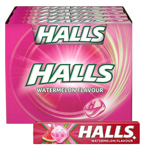 Halls Καραμέλες 20x32gr Watermelon Sugar Free Μασούρι
