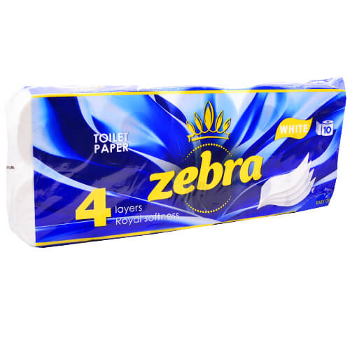 Zebra Χαρτί Υγείας 10 Ρολά 4Φ (Λευκό)