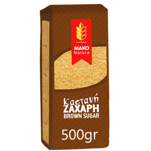 Μακό Ζάχαρη Καστανή 500gr