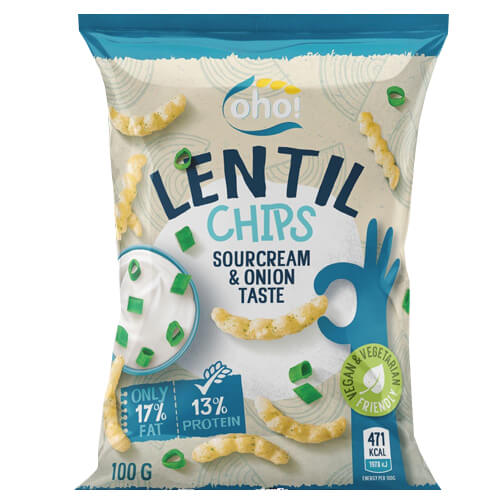 OHO! Chips Φακής 100gr - Sour Cream & Onion