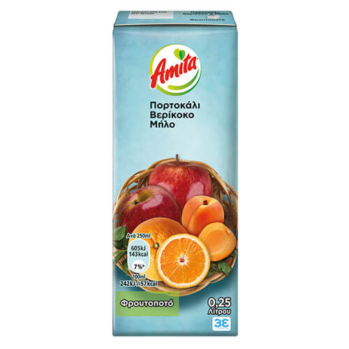 Amita Πορτοκάλι Βερίκοκο & Μήλο 250ml