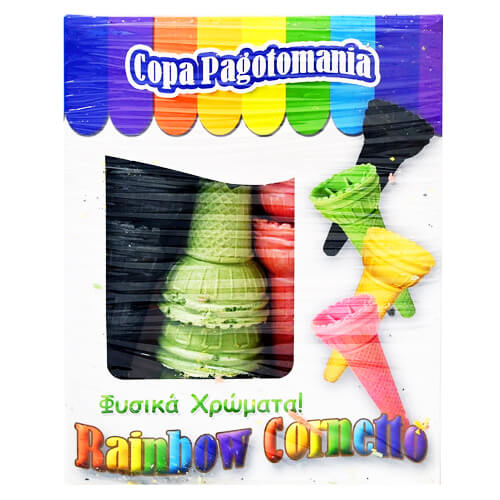 PAGOTOMANIA Rainbow Χρωματιστά Χωνάκια Παγωτού (16τμχ)
