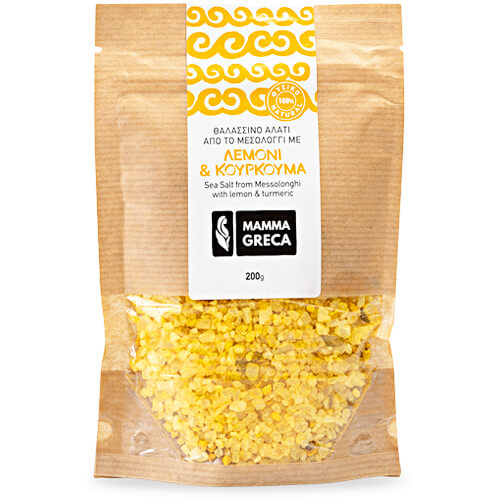 Mamma Greca Αλάτι Μεσολογγίου με Λεμόνι & Κουρκουμά 200gr (Refill)