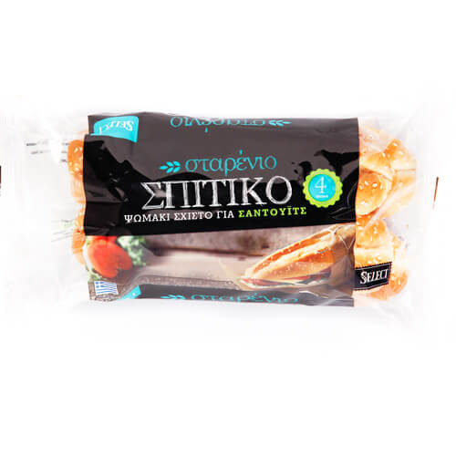 Select Ψωμάκι Hot Dog με Σουσάμι (4τμχ.) - Σταρένιο