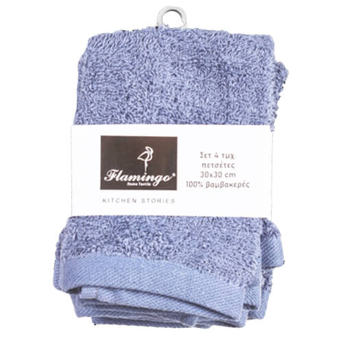 Πετσέτα Lavetes Denim 100% Βαμβάκι 30x30cm 4τμχ 480gr