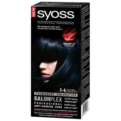 Syoss Βαφή Μαλλιών (Ν1-4) Μαύρο Μπλε
