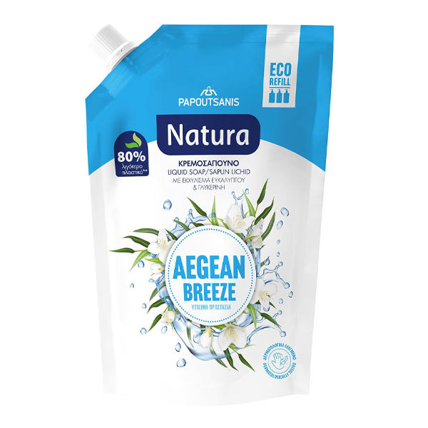 Παπουτσάνης Natura Ανταλλακτικό Κρεμοσάπουνο 750ml - Aegean Breeze