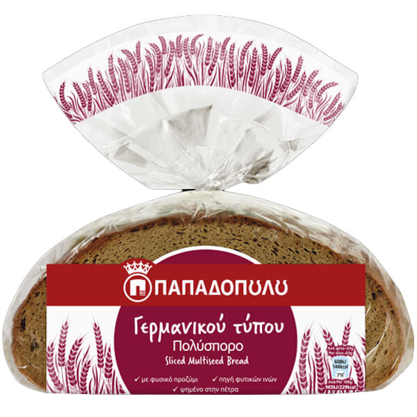 Παπαδόπουλου Ψωμί Γερμανικού Τύπου 500gr Πολύσπορο