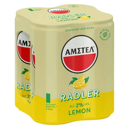 Amstel Radler Λεμόνι Μπύρα Κουτί SLK Vol 2% (4x330ml)