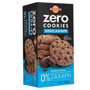 Βιολάντα Zero Cookies 0% Ζάχαρη (Κακάο & Κομμάτια Σοκολάτας) 170gr