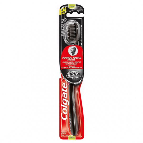 Colgate Οδοντόβουρτσα 360o Charcoal Black Medium