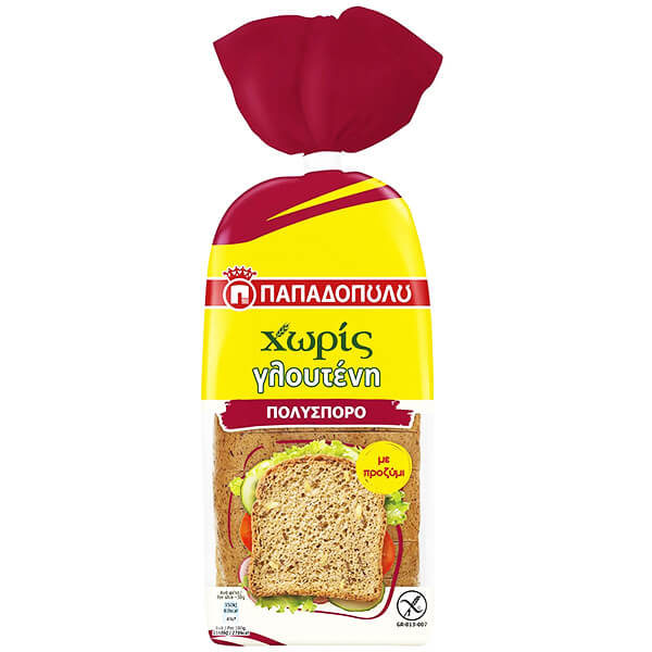 Παπαδόπουλου Ψωμί Φέτες Χωρίς Γλουτένη 300gr (Πολύσπορο)