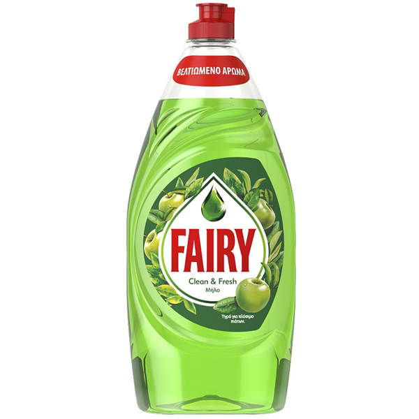 Fairy Υγρό Πιάτων 900ml - Clean & Fresh (Μήλο) (Ελληνικό)