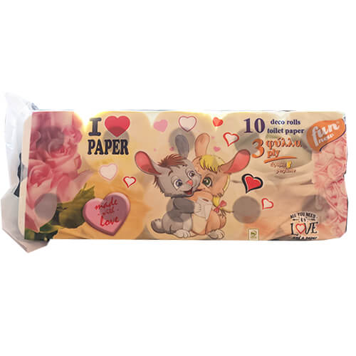 I Love Paper Χαρτί Υγείας 3 Φύλλο 10x90gr