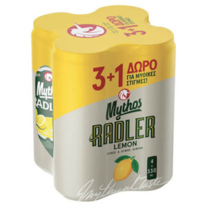 Mythos Radler Λεμόνι - Κουτί 330ML (3+1 Δώρο) Vol 2%