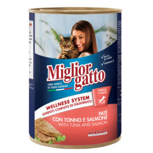 Miglior Gatto Γατοτροφή Wellness System Πατέ με Τόνο και Σολομό 405gr