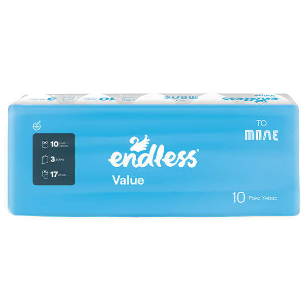 Endless Χαρτί Υγείας Value 3ply - 85gr x 10 Ρολά
