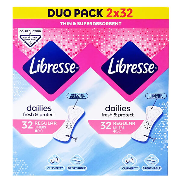 Libresse Σερβιετάκια Normal 64τεμ. (Duo Pack)