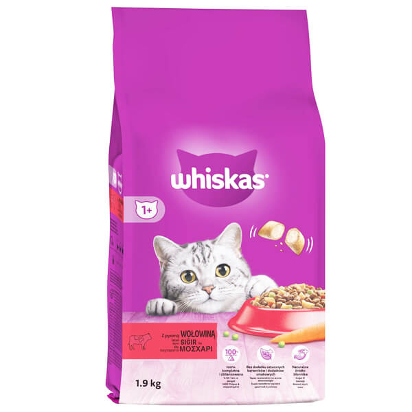 Whiskas Γατοτροφή Κροκέτα 1,9kg (Μοσχάρι)