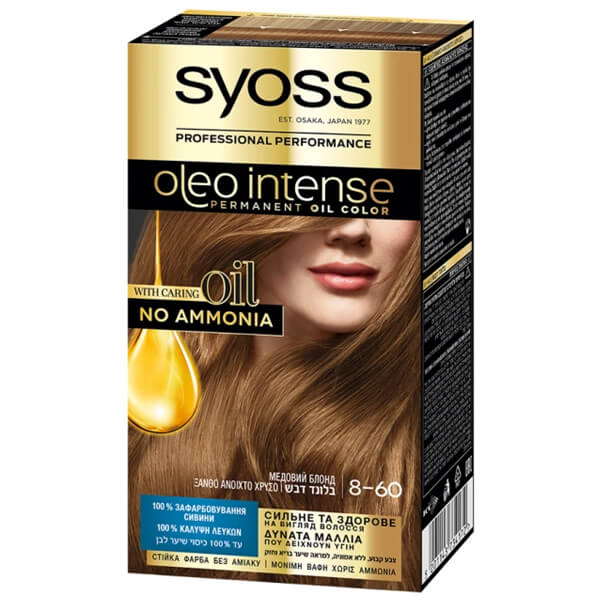 Syoss Βαφή Μαλλιών Oleo Ν8-60 Ξανθό Ανοιχτό Χρυσό