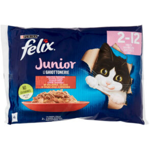 Felix Γατοτροφή σε Ζελέ Junior (4x85gr) - Μοσχάρι/Κοτόπουλο