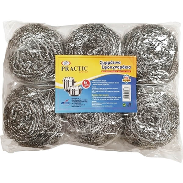Practic Σύρματινο Σφουγγαράκι Inox 60gr (6τεμ.)