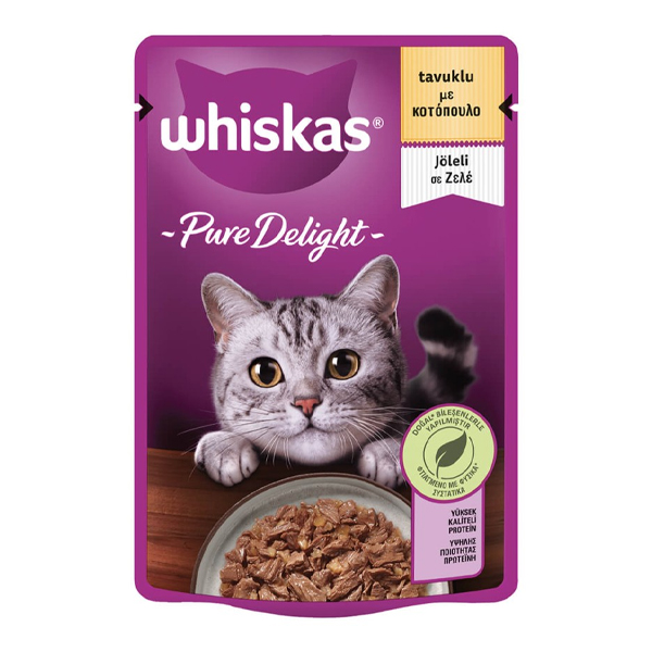 Whiskas Γατοτροφή Pure Delight 85gr (Κοτόπουλο)