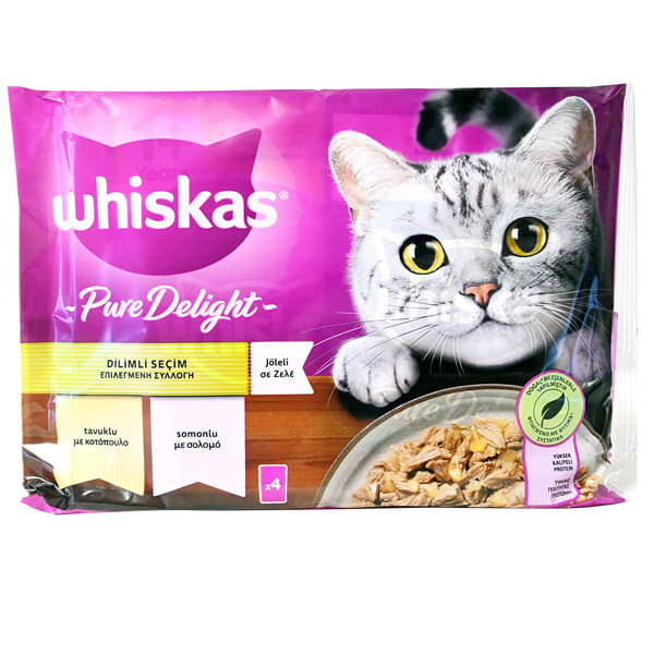 Whiskas Γατοτροφή Adult Pure Delight 4x85gr (Mixed)