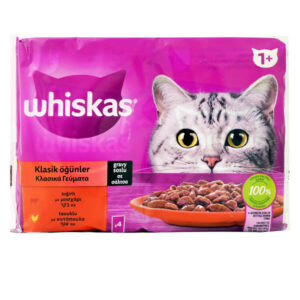 Whiskas Γατοτροφή Επιλεγμένο Κρέας Σε Σάλτσα 4x85gr